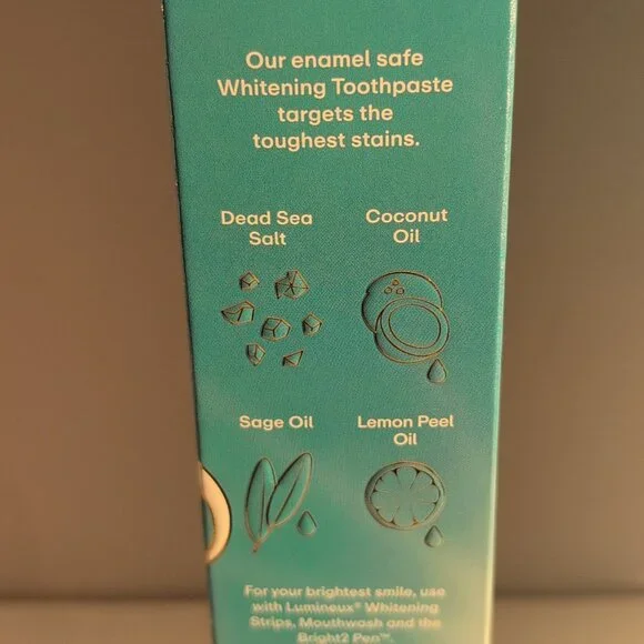 NWT Lumineux Teeth Whitening Toothpaste Peroxide Free, Enamel Safe 3.75 Oz - Picture 2 of 4